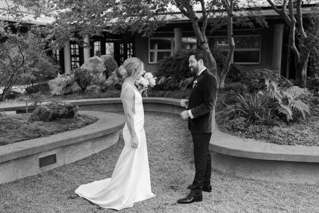 Intimate wedding at the UW Center for Urban Horticulture in Seattle Washington