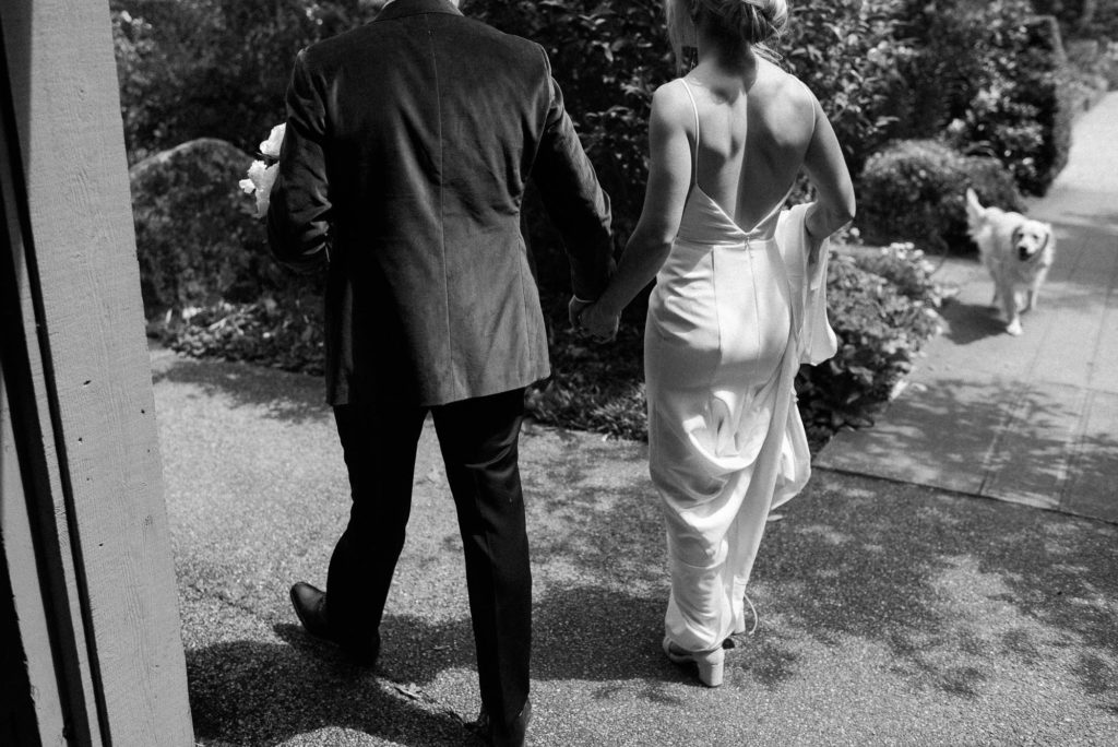 Intimate wedding at the UW Center for Urban Horticulture in Seattle Washington