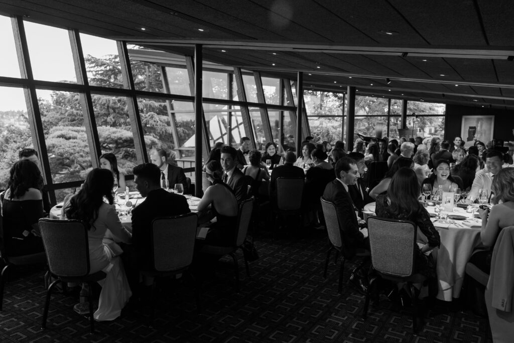 Documentary style wedding photography at Canlis Restaurant Seattle