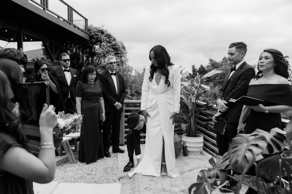 Documentary style wedding photography at Canlis Restaurant Seattle